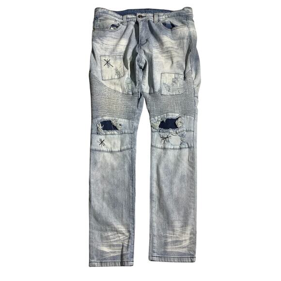 Rue 21 Acid Wash Jeans Men’s Size 34W x 34L – Distressed, Moto, Slim Taper - Picture 1 of 8